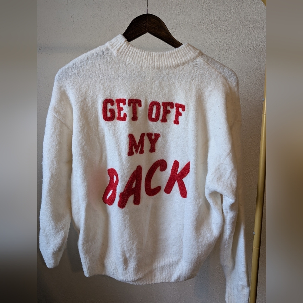 H&M Crew Neck Sweater Red Text